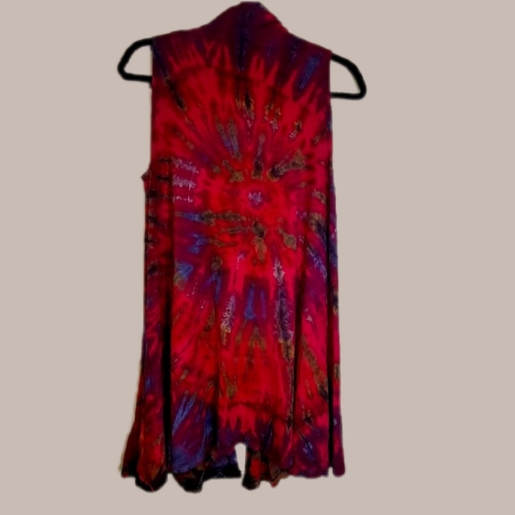 TIE DYE S/L Rayon Stretchy Cardigan w/ Pockets **3 Colors Avail. -O/S NEW - Picture 6 of 7